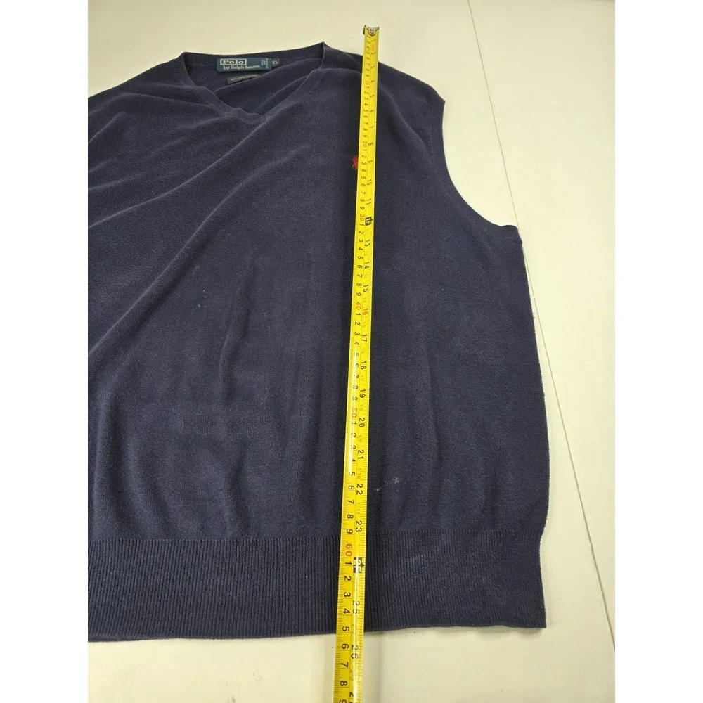 Polo Ralph Lauren Mens Size XL Rib Stitch‎ Sweater Vest Navy Blue Pima Cotton